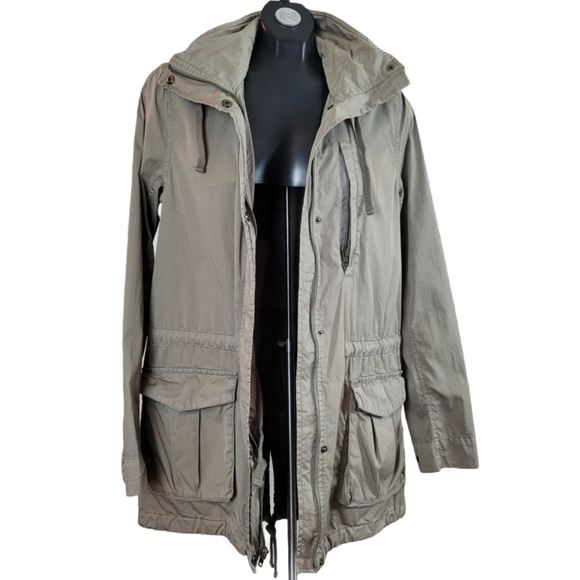 JAMES PERSE YOSEMITE Utility Jacket Taupe Hoodie Size 2 - Picture 3 of 13